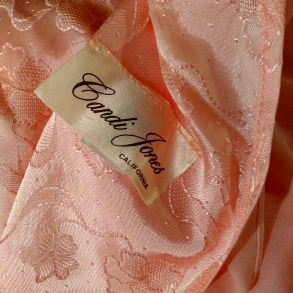 Vintage Candi Jones Pink Chiffon Ruffle Dress